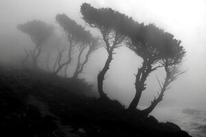 ai gegenereerd eng groen donker Woud natuur professioneel fotografie foto