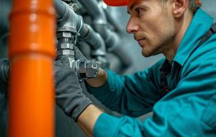 ai gegenereerd loodgieter reparaties wastafel stopcontact kraan, loodgieter inspectie foto