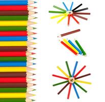 kleur potloden Aan wit foto