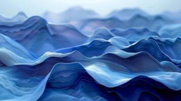 ai gegenereerd abstract blauw golvend achtergrond. 3d weergave, 3d illustratie. foto