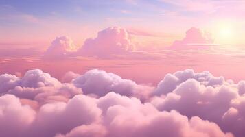 ai gegenereerd roze wolk lucht landschap achtergrond behang foto