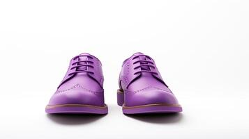 ai gegenereerd Purper brogues schoenen geïsoleerd Aan wit achtergrond met kopiëren ruimte voor advertentie foto