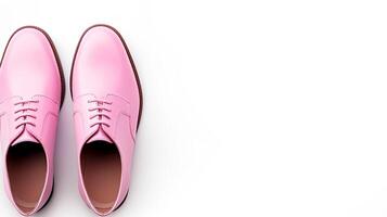 ai gegenereerd roze oxfords schoenen geïsoleerd Aan wit achtergrond met kopiëren ruimte voor advertentie. generatief ai foto
