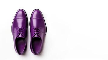 ai gegenereerd Purper oxfords schoenen geïsoleerd Aan wit achtergrond met kopiëren ruimte voor advertentie. generatief ai foto