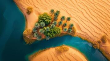 ai gegenereerd woestijn oase, achtergrond afbeelding, generatief ai foto