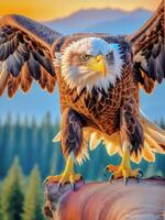 ai gegenereerd detailopname foto van een adelaar of havik
