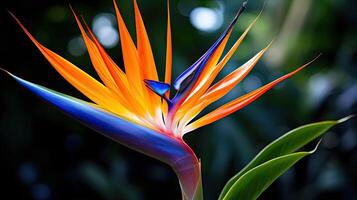 ai gegenereerd exotisch vogel van paradijs bloem ai gegenereerd foto