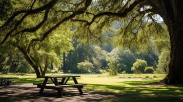 ai gegenereerd park picknick Oppervlakte ai gegenereerd foto