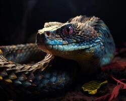 ai gegenereerd de blauwtong skink is giftig slang soorten gevonden in Australië foto