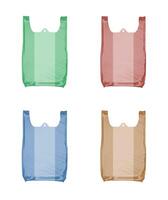verschillend kleur plastic Tassen geïsoleerd Aan wit achtergrond foto