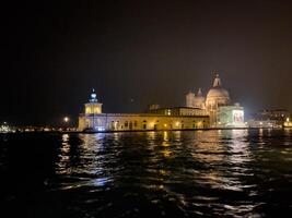 Venetië, Italië, nacht visie van de basiliek san marco en de groots kanaal foto