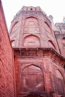 bouwkundig details van lal qila - rood fort gelegen in oud Delhi, Indië, visie binnen Delhi rood fort de beroemd Indisch oriëntatiepunten foto