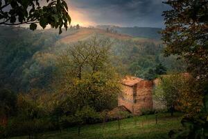 landschap van barolo wijn regio foto