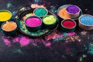 gulal kleuren voor Indisch holi festival foto