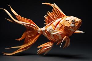 ai gegenereerd delicaat origami kleurrijk vis. genereren ai foto