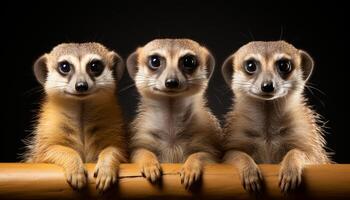 ai gegenereerd schattig klein zoogdier zitten, op zoek Bij camera, pluizig puppy gegenereerd door ai foto