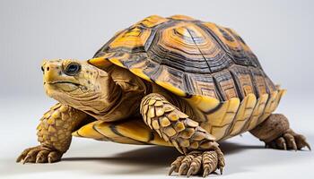 ai gegenereerd een schattig, klein schildpad kruipen langzaam in natuur gegenereerd door ai foto