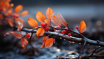 ai gegenereerd levendig herfst kleuren sieren de Woud, natuur abstract meesterwerk gegenereerd door ai foto