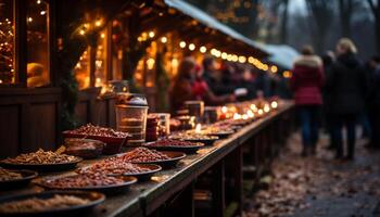 ai gegenereerd brandend kaars brengt warmte en geestelijkheid naar traditioneel winter viering gegenereerd door ai foto