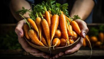 ai gegenereerd vers biologisch groenten, uitgekozen van de rustiek boerderij, klaar voor Koken gegenereerd door ai foto