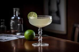 ai gegenereerd hemingway daiquiri - is ontstaan in Cuba, gemaakt met rum, grapefruit sap, limoen sap, en maraschino likeur foto