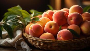 ai gegenereerd rijp fruit, gezond aan het eten, natuur verfrissing, zomer zoet tussendoortje gegenereerd door ai foto