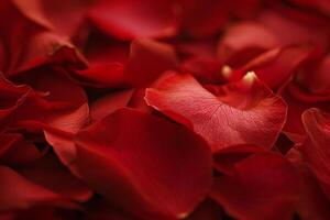 ai gegenereerd diep rood roos bloemblaadjes detailopname structuur foto