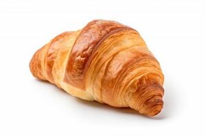 ai gegenereerd croissant geïsoleerd Aan wit achtergrond.generatief ai. foto