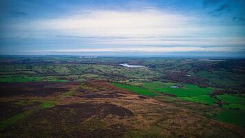 antenne visie van de boerderij land- in yorkshire foto