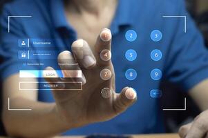 online Log in verificatie concept, wachtwoord binnenkomst, identiteit verificatie foto