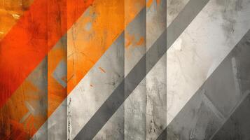 ai gegenereerd verticaal abstract achtergrond met oranje en grijs meetkundig texturen. modern elegantie ontvouwt zich, ai gegenereerd. foto