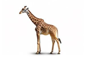 ai gegenereerd giraffe geïsoleerd Aan wit achtergrond.generatief ai. foto