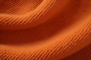 ai gegenereerd dichtbij omhoog van oranje kleding stof. generatief ai foto