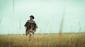 cowboy wandelingen in de steppe foto