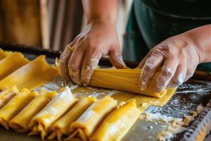 ai gegenereerd prehispanic Mexicaans schotel tamales. maïs deeg verpakt in maïs bladeren foto