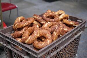 Turks bagel simit verkoop in een busje foto