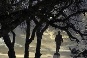 bomen en standbeeld van James Marshall, Coloma foto