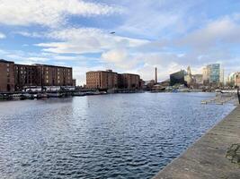 Liverpool in de uk Aan 11 februari 2024. een visie van de albert dok foto