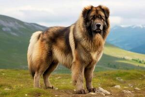 ai gegenereerd rasecht rasecht mooi ras van hond Kaukasisch herder hond, achtergrond natuur. foto