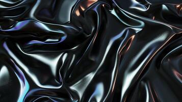 ai gegenereerd donker zijde weergeven holografische folie. zwart abstract achtergrond. gegenereerd door kunstmatig intelligentie. foto