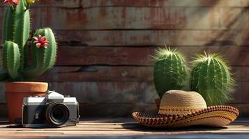 ai gegenereerd helder blauw cactus planten tegen een roze achtergrond. gegenereerd door kunstmatig intelligentie. foto