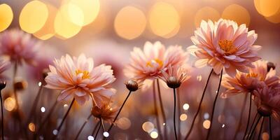 ai gegenereerd herfst geel zacht kleur bloemen in de tuin foto