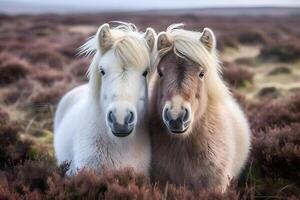 ai gegenereerd schattig weinig grappig pony. neurale netwerk ai gegenereerd foto