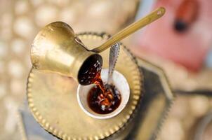 traditioneel Turks koffie. koffie een symbool van cultuur. foto