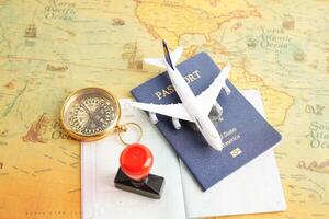 Bangkok, Thailand mei 15, 2022 Visa en paspoort document naar immigratie Bij luchthaven in land. foto