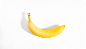 ai gegenereerd een banaan is getoond Aan een wit achtergrond foto