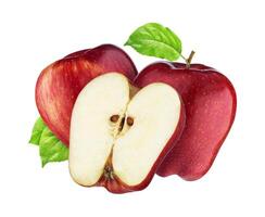 rood appel geïsoleerd Aan wit achtergrond met knipsel pad foto