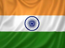 ai gegenereerd golvend nationaal vlag van Indië foto