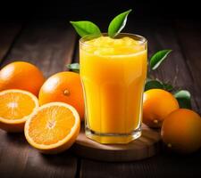 ai gegenereerd gezond oranje sap en drinken recepten foto