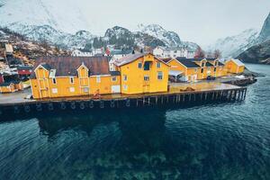 nusfjord visvangst dorp in Noorwegen foto